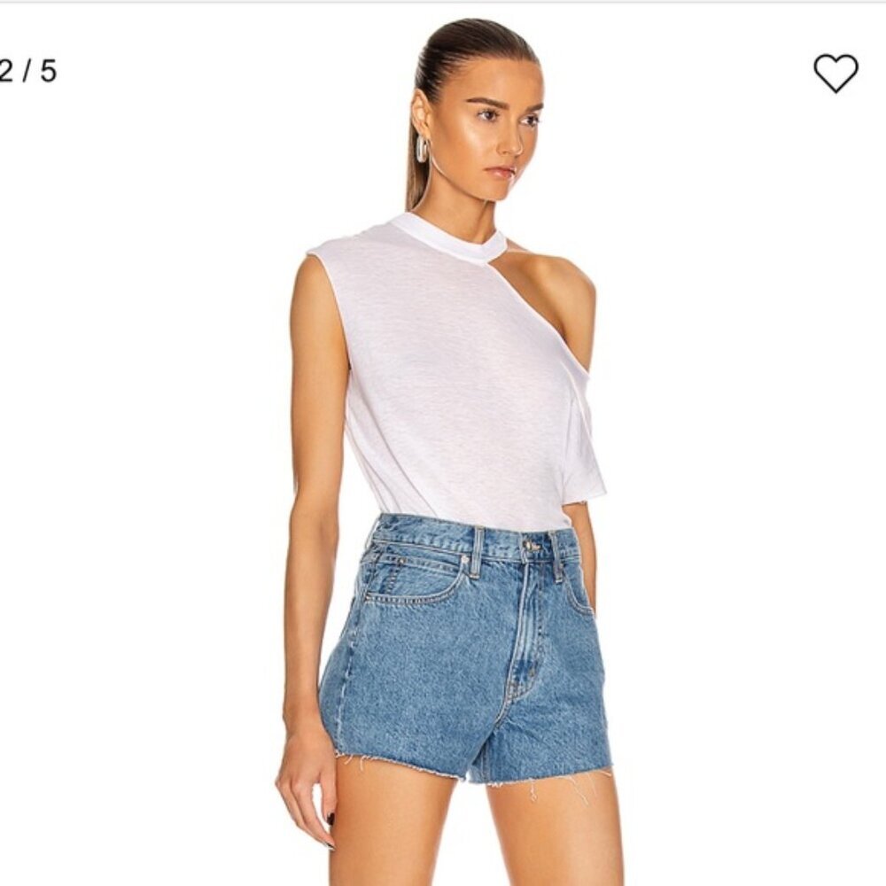 NWT RTA Axel Cut-Out Tee in White Sz XXS - Picture 2 of 8